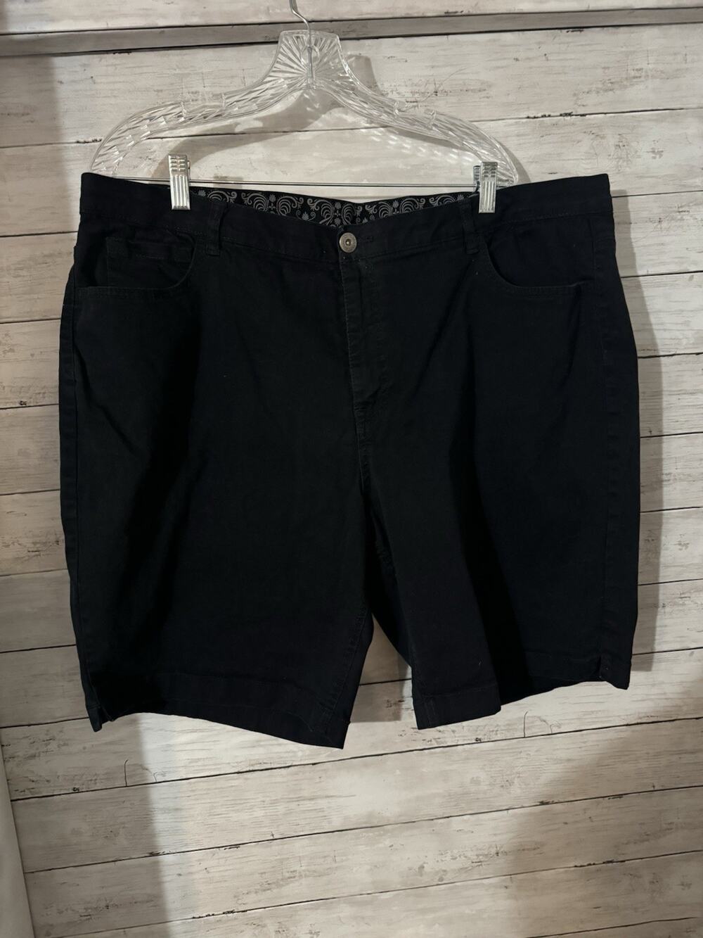 Womens Plus Size Black Summer Shorts High Wasted 24W